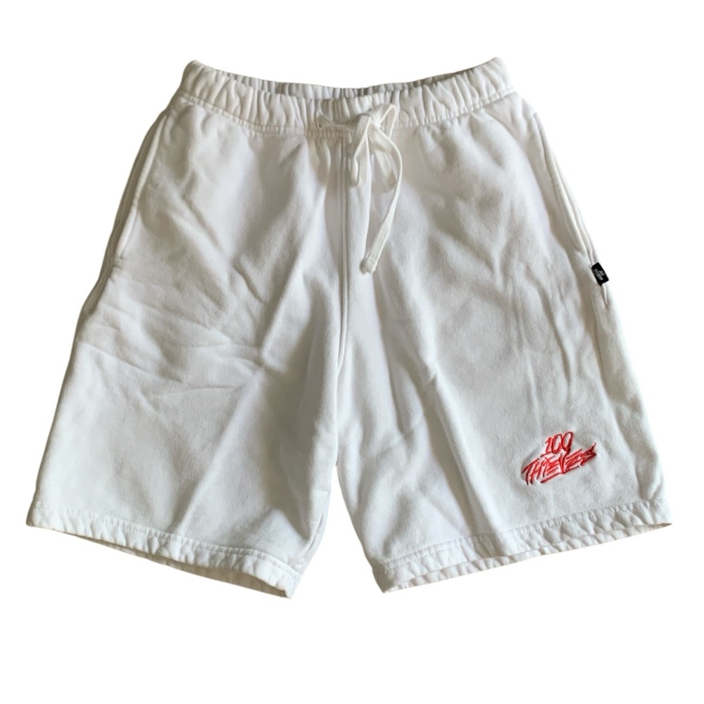 🧍🏻‍♂️100 Thieves White Men’s Fleece/Sweat Shorts 🧍🏻‍♂️
